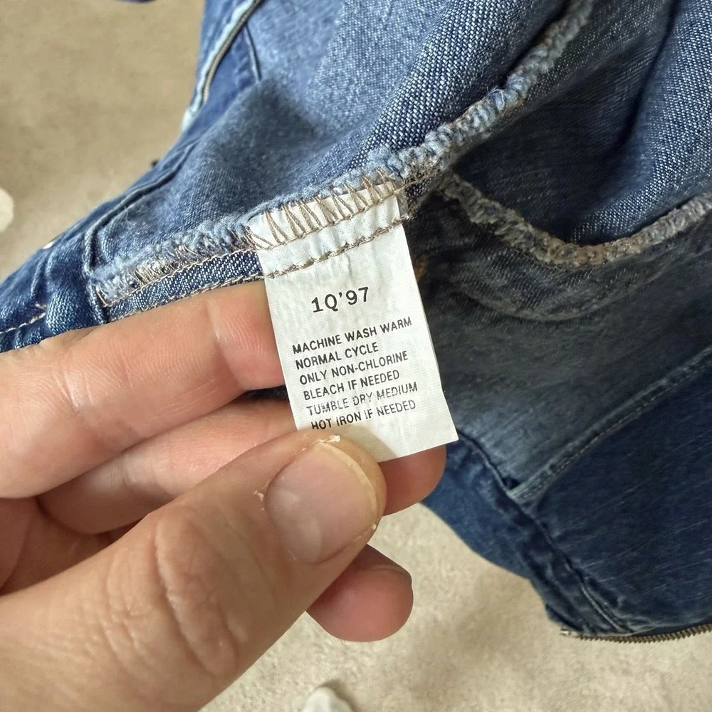 Vintage 80's Levi's Jacket L/XL Dark Wash Denim White Tag 1Q'97‎ Full Zip